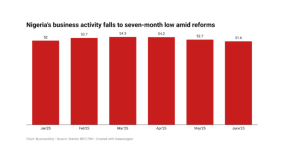 Nigeria’s business activity falls to 7-month low amid reforms